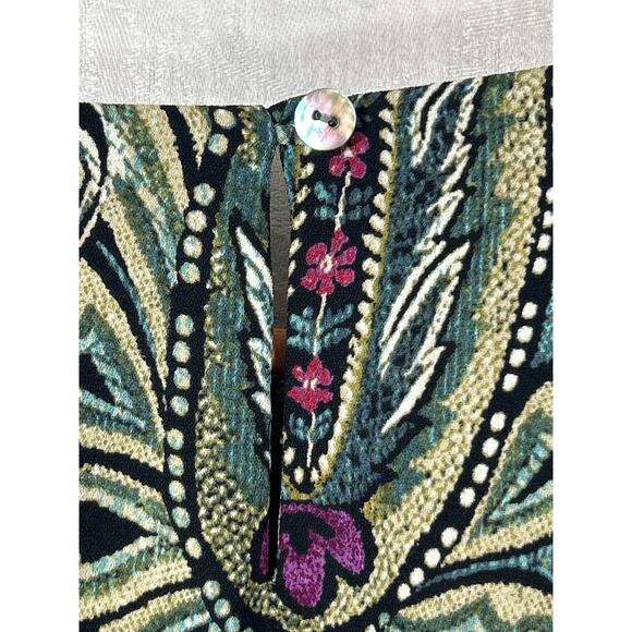 J Jill Top Medium Brown Magenta Paisley Layered - Picture 8 of 10